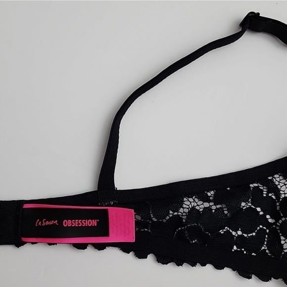 ⭐️2/ $40⭐️ La SENZA Obsession Black Lace Padded Underwire Push Up Bra 32C - Picture 14 of 14